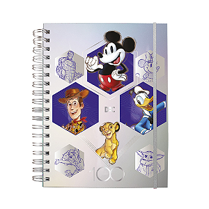 Caderno DAC Smart Disney 100 Colegial com 80 Folhas Reposicionáveis 90g 10 Divisórias