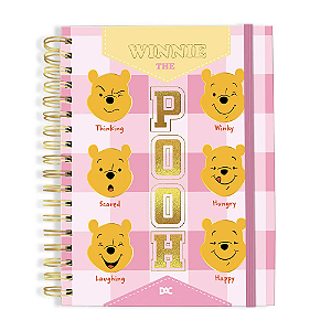 Caderno DAC Smart Pooh Universitário com 80 Folhas Reposicionáveis 90g 10 Divisórias