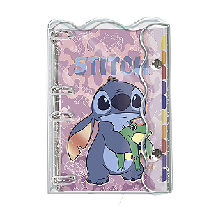 Fichario Stitch Tamanho Colegial PVC Cristal DAC
