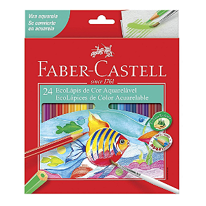 Lápis De Cor Eco Faber Castell 24 Cores Aquarelável