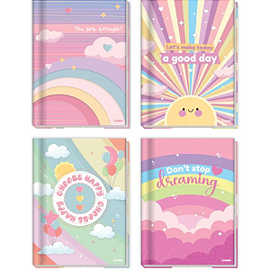Caderno Brochura Unirversitario Costurado Capa Dura Arco Iris 80 Folhas Credeal