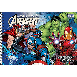 Caderno de Cartografia e Desenho Espiral Capa Dura Avengers 80 Folhas Tilibra SORTIDO