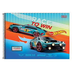 Caderno de Cartografia e Desenho Espiral Capa Dura Hot Whells 80 Folhas Tilibra Capas SORTIDAS