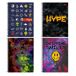 Caderno Universitário 10 Materias Hype 160 Folhas Tilibra Sortido