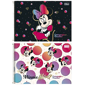 Caderno de Desenho e Cartografia Minnie  Tilibra 80 Folhas Sortido