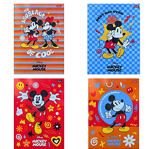 Caderno Brochura Mickey Foroni 80 folhas Sortido