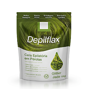 Cera Epilatória Em Pérolas Depilflax Gliter Jade 1kg