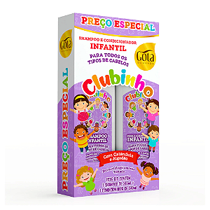 Kit Infantil Clubinho Todos os Tipos de Cabelo Gota Dourada 340 ml