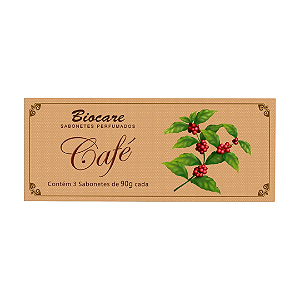 Sabonetes Café Biocare com 3 unidades 90g cada