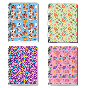 Caderno Universitário Capa Dura Espiral 10 Materias 160 Folhas D'Tales Credeal Capas Sortidas