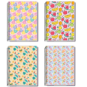 Caderno Universitário Capa Dura Espiral 12 Materias 168 Folhas D'Tales Credeal Capas Sortidas