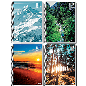 Caderno Universitário Capa Dura Espiral 16 Materias 320 Folhas Happy Adventure Credeal Capas Sortidas