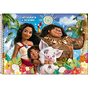 Caderno de Cartografia e Desenho Espiral Capa Dura Moana  Tilibra 80 Folhas