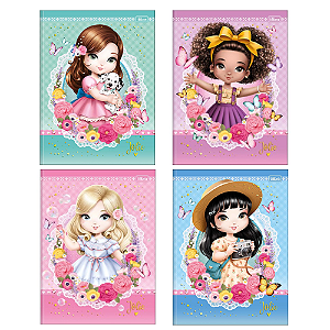 Caderno Brochura Capa Dura Universitário Jolie 80 Folhas Tilibra Sortidos