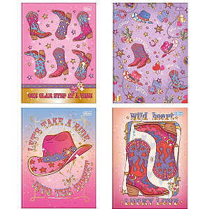 Caderno Brochura Capa Dura Universitário West Girl 80 Folhas Tilibra Sortidos