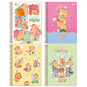 Caderno Espiral Capa Dura Universitário 20 Matérias Capyclub 320 Folhas Tilibra Sortidos