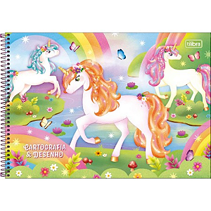 Caderno de Cartografia e Desenho Espiral Capa Dura Tilibra Blink 80 Folhas