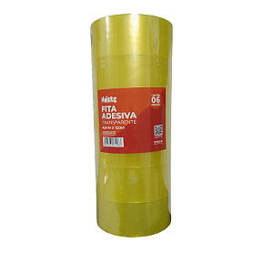 Fita Adesiva Transparente 45mm x 100m Nobre com 6 Rolos