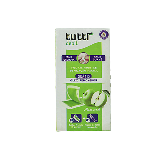 Folhas Prontas para Depilação Facial Tutti Depil Maçã verde
