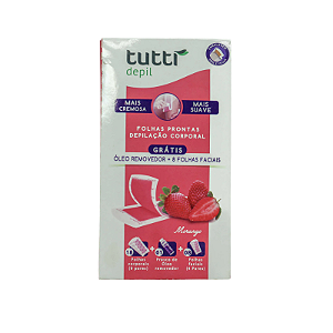 Folhas Prontas para Depilação Corporal Tutti Depil Morango