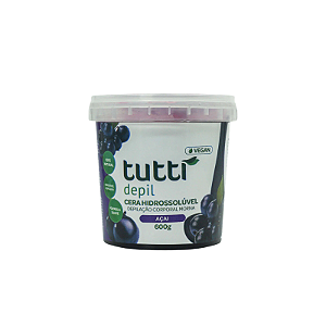 Cera Hidrossolúvel Morna Tutti Depil Açaí 600g