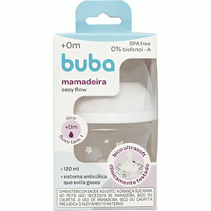 Mamadeira Easy Flow Nuvem Branca 120ml Buba +0m