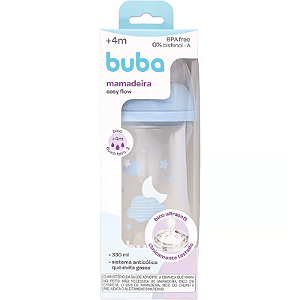Mamadeira Easy Flow Nuvem Azul 330ml Buba +4m