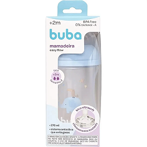 Mamadeira Easy Flow Elefante Azul 270ml Buba +2m