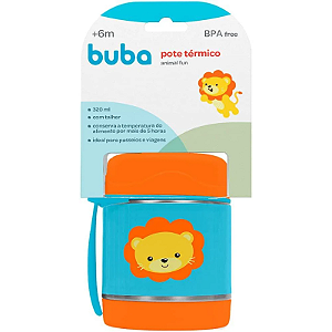 Pote Térmico 320ml Com Talher Animal Fun Leão Buba