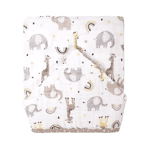 Toalha Soft com Capuz Bublim Baby Girafa Creme Incomfral Ref:76085-468