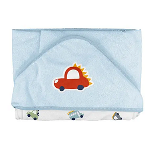 Toalha Plush com Puff no Capuz e Forro de Fralda Bublim Baby Carrossauro Incomfral Ref:76045-0J3