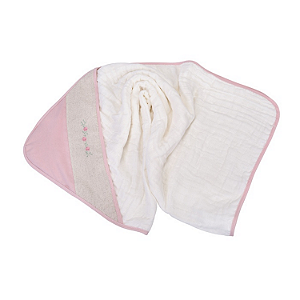 Toalha Soft Loupiot Nature Rosa Algodão 85cm x 85cm Minasrey Ref:5312 40-RBB