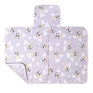 Trocador de Fraldas Portátil Com Forro PVC Bumblim Baby Panda Cinza 47cm x 67cm Incomfral Ref:79021-482