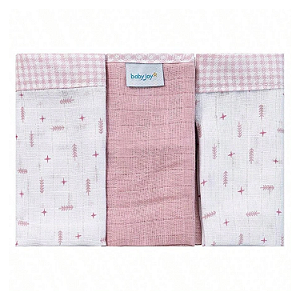 Fralda Baby Joy Estampada Lisa com Vira e Bainha Flechas Rosa 65cm x 67cm com 3 Unidades Incomfral Ref:32104-611