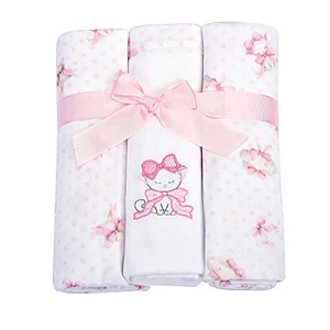 Kit Cueiro Muito Mimo Temas Gatinha Algodão 80cm x 80cm 3 Unidades Minasrey Ref:5348 62-RBB