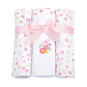 Kit Cueiro Muito Mimo Temas Borboleta Algodão 80cm x 80cm 3 Unidades Minasrey Ref:5349 62-RBB