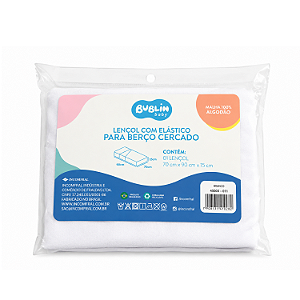 Lençol Para Berço Com Elástico Bublim Baby Cercado Branco Incomfral Ref:45003-011