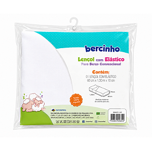 Lençol Para Berço Com Elástico Bercinho Branco Incomfral Ref:44012-011