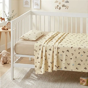 Jogo de Lençol Americano Bublim Baby Malha Fazendinha com 3 Peças Incomfral Ref:34009-0J1