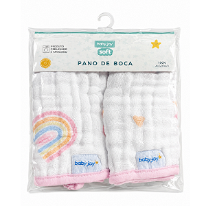 Pano de Boca Soft Estampado Arco-Íris Mágico com Prendedor Baby Joy Incomfral Ref:58030-0G4