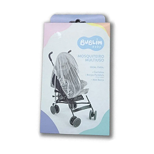 Mosquiteiro Multiuso Para Carrinho Bublim Baby Liso Branco Incomfral Ref:53021-011
