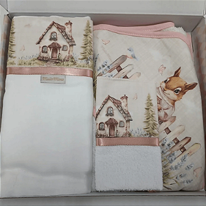 Kit de Banho Muito Mimo Algodão 3 peças Minasrey Ref:5344 45-MNA
