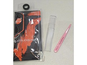 Pinça de Sobrancelha Staleks Pro - TE-11/4- Rosa - Série Expert - Chanfrada