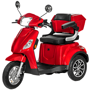 Triciclo Elétrico Mobile Plus 650W Com Alarme Cor Vermelho
