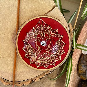 Incensário Ganesha Vermelho - Em Vidro