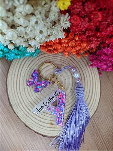Chaveiro de resina personalizado com inicial