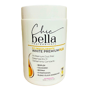 NOVO PÓ DESCOLORANTE WHITE PREMIUM PLEX Pó Premium Dust Free Desempenho 9+ Clareamento Compacto