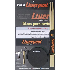 Kit Pack Pad Estudo Liverpool Liver Pack com Pad Chaveiro Adesivo Chave Folder Baqueta Cartaz