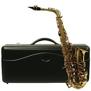Saxofone Soprano Curvo Sib Dourado Waldman com Case