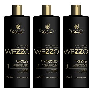 Cauterização Wezzo Beauty Nature Reposição de Queratina 3 Passos 1L